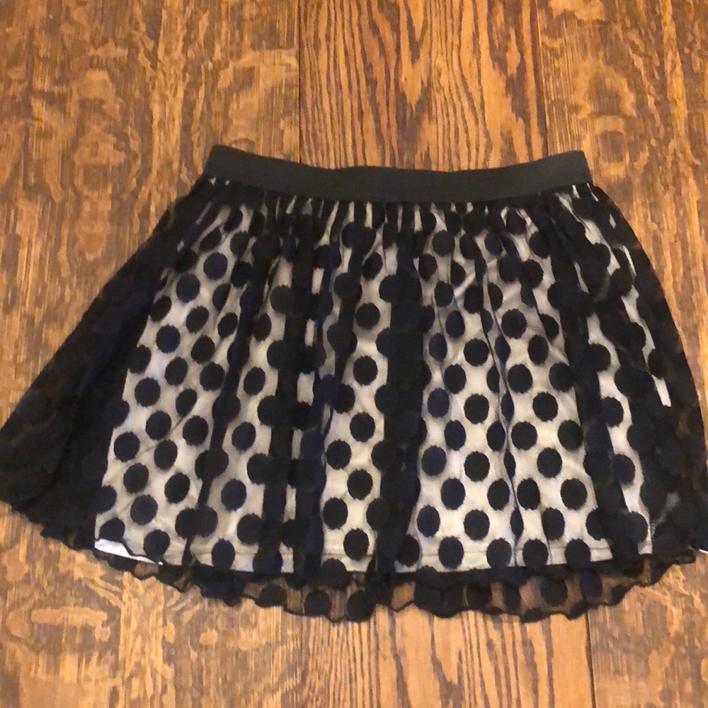 Charlotte Russe black polka-dot skirt